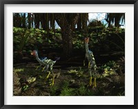 Caudipteryx wander a prehistoric landscape Fine Art Print
