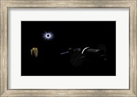 An Orion class Crew Exploration Vehicle paired with a Soyuz TMA spacecraft Fine Art Print