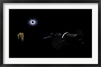 An Orion class Crew Exploration Vehicle paired with a Soyuz TMA spacecraft Fine Art Print