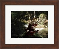 An Inostrancevia eating the flesh of a dead Scutosaurus Fine Art Print