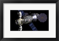 Artist's concept of a Deep Space Vehicle with Extended Stay Module and Manned Maneuvering Vehicles Fine Art Print