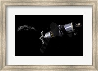 A Deep Space Mission Vehicle approaching an asteroid Fine Art Print