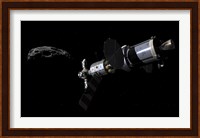 A Deep Space Mission Vehicle approaching an asteroid Fine Art Print