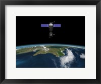 A Soyuz TMA-M spacecraft in low Earth orbit Fine Art Print