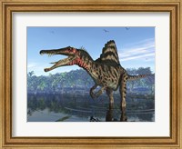 A Spinosaurus searches for its next meal Fine Art Print