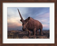 An Elasmotherium grazing Fine Art Print