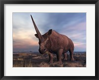 An Elasmotherium grazing Fine Art Print