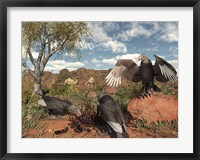 Pleistocene Black Vultures feed on carrion Fine Art Print