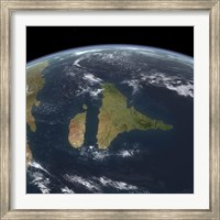 View of the Indian subcontinent during the Late Cretaceous period Fine Art Print