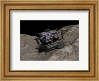 A manned Asteroid Lander on the surface of an asteroid Fine Art Print