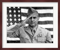 General James Jimmy Doolittle Saluting with The American Flag Fine Art Print