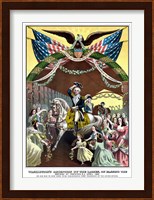 General George Washington on Horseback (color) Fine Art Print