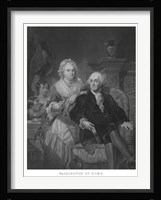 President George Washington and His Family (black and white portrait) Fine Art Print
