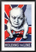 BWinston Churchill as a Bulldog and the British flag Fine Art Print