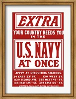 U.S. Navy - Your Country Needs You Fine Art Print