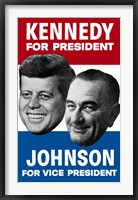 1960 Democratic Nominees, Kennedy & Johnson Fine Art Print