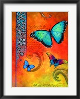 Fluorescent Aqua Butterfly Framed Print