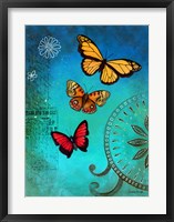 Fluorescent Blue Butterfly Framed Print