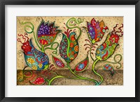 Mosaic Flowers-Beige Fine Art Print