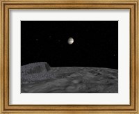 Artist's Concept of a View Across The Surface of Themisto towards Jupiter and its Moons Fine Art Print