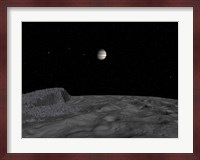 Artist's Concept of a View Across The Surface of Themisto towards Jupiter and its Moons Fine Art Print