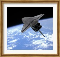 Artist's concept of a Space Shuttle entering Earth orbit Fine Art Print