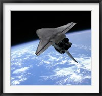 Artist's concept of a Space Shuttle entering Earth orbit Fine Art Print