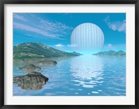 Illustration of a Hypothetical Idyllic Landscape on a Distant Alien Planet Fine Art Print
