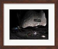 Artist's Concept of a Mining Settlement on the Double Asteroid 90 Antiope Fine Art Print