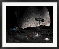 Artist's Concept of a Mining Settlement on the Double Asteroid 90 Antiope Fine Art Print