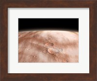 High Altitude Clouds of Water Ice Crystals on the Planet Mars Fine Art Print
