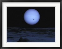 Artist's concept of Neptune as seen from its largest moon Triton Fine Art Print