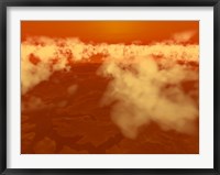 Artist's concept of Methane Clouds over Titan's South Pole Fine Art Print