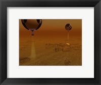 A Pair of Balloon-Borne Probes Leisurely Survey the Surface of Titan Fine Art Print