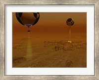 A Pair of Balloon-Borne Probes Leisurely Survey the Surface of Titan Fine Art Print