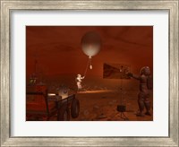 Astronauts Release a Weather Balloon on the Surface of Titan Fine Art Print