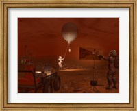 Astronauts Release a Weather Balloon on the Surface of Titan Fine Art Print