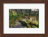Several Bothriolepis Emerge from a Shallow Tributary onto Dry Land Fine Art Print