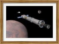 The Phobos Mission Rocket Prepares for Approach to the Martian Moon Fine Art Print