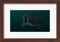 Concept of the Suction Feeding Shastasaurus Eating Celphalopods Fine Art Print