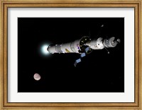 Phobos Mission Rocket Brakes for Mars Orbit Fine Art Print