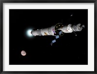 Phobos Mission Rocket Brakes for Mars Orbit Fine Art Print