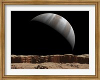 Artist's Concept of a View Towards Jupiter Across the Surface of Lo Fine Art Print