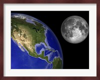 Artist's Concept of the Earth and its Moon Fine Art Print