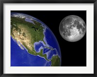 Artist's Concept of the Earth and its Moon Fine Art Print