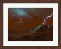 Artist's concept of Lightning in Venus' clouds Fine Art Print