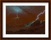 Artist's concept of Lightning in Venus' clouds Fine Art Print