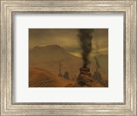 Artist's concept of Volcanic Activity on the Surface of Venus Fine Art Print