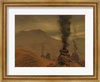 Artist's concept of Volcanic Activity on the Surface of Venus Fine Art Print