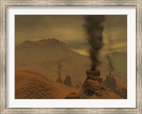 Artist's concept of Volcanic Activity on the Surface of Venus Fine Art Print